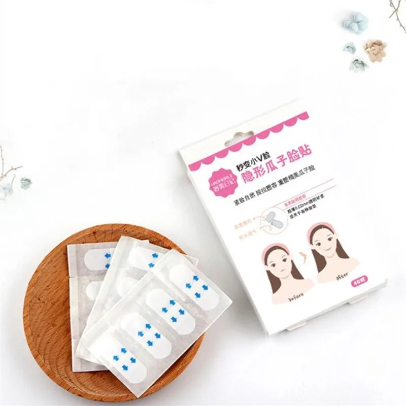 40 шт./компл. невидимые тонкие наклейки для лица V образная лента подтяжки морщин