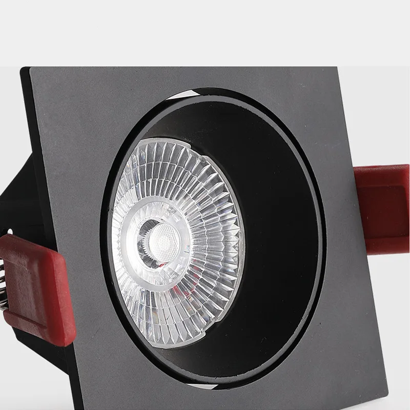 Черный спот встраиваемый тонкий квадратный Светодиодный белый точечный