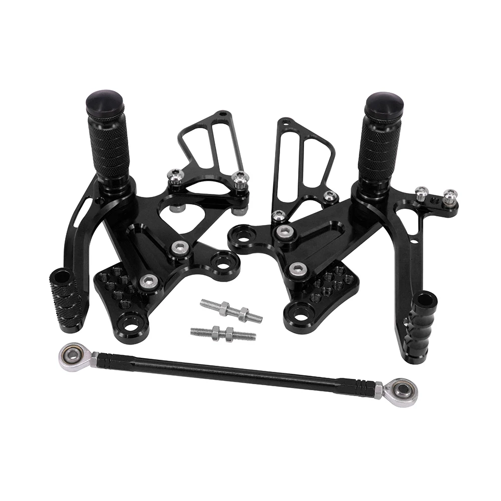 CNC мотоциклетные регулируемые штифты для заготовки педали для KAWASAKI ZX6R ZX-6R ZX 6R 2009 2010 2011 2012 2013 - Цвет: Black