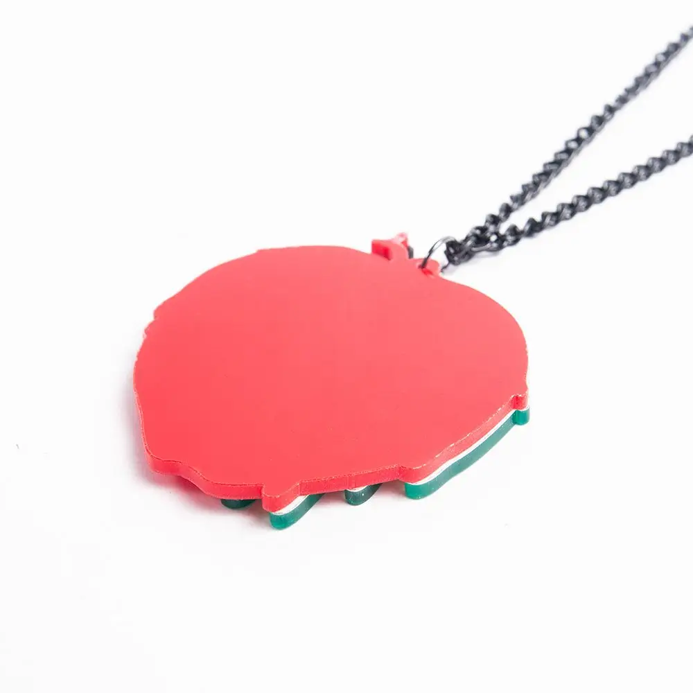 1 шт. креативное Чернильное ожерелье с кулоном-яблоком преувеличенная