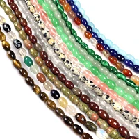 natural stone oval shape agates beaded quartz loose spacer beads for jewelry making diy bracelet necklace accessories size 6x9mm