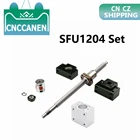 SFU1204 комплект RM1204 винт с шариковым наконечником C7 + 1204 шариковая гайка + Корпус гайки + Поддержка конца BKBF10 + муфта для деталей ЧПУ