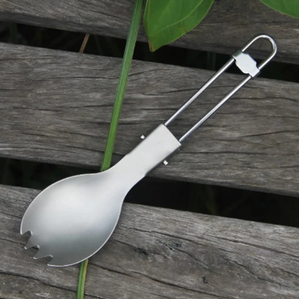

Portable Outdoor Camping Travel Picnic Tableware Foldable Stainless Steel Titanium Cutlery Spoon Fork Knife cookware Accessories