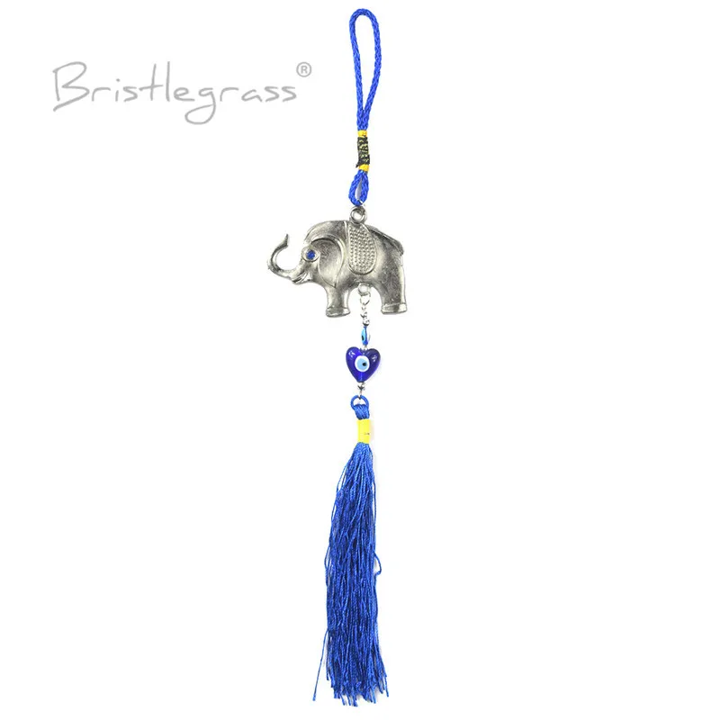 BRISTLEGRASS Турецкая голубой с клипсами Дурной глаз слон Ленточки настенный подвеска
