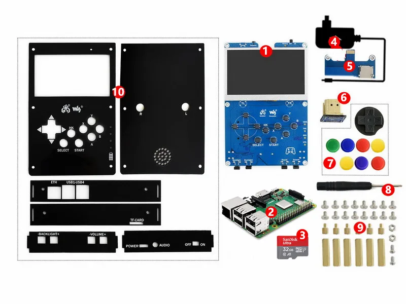 Геймпад 43 ретро портативный игровой плеер с Raspberry Pi 3B 4 3 дюйма консоль для
