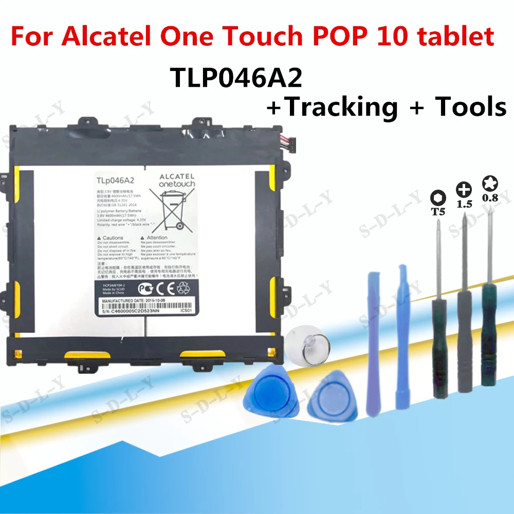 3 8 V 4600 мА/ч 17.5wh Оригинальный аккумулятор для TLP046A2 чехол Alcatel One Touch POP 10 планшет мА/ч.