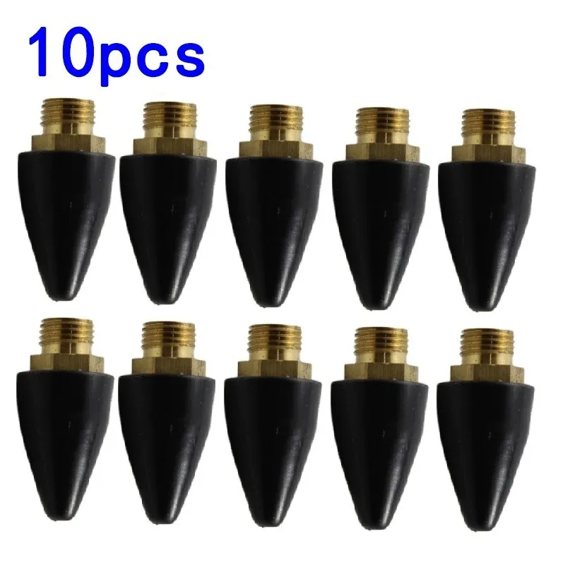 

Pack Of 10Pcs Rubber Brass Safety Tip Nozzle For Air Blow Tool Replacement Head 1/8 Inch NPSM Pneumatic Parts