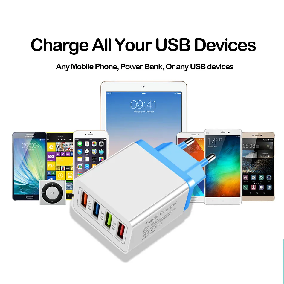 CinkeyPro 4-Порты USB Зарядное устройство для samsung iPhone huawei стены мобильного телефона 5 V/3.5A Универсальный адаптер быстрой зарядки