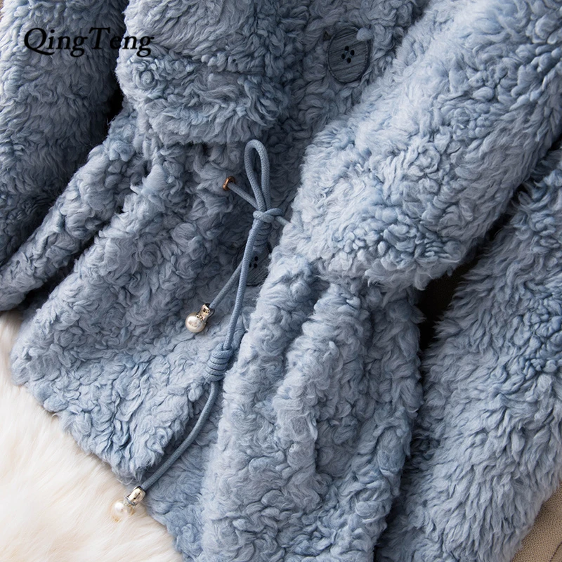 30 шерстяное пальто Тедди Женский Тренч пушистая поддельная зимняя куртка с