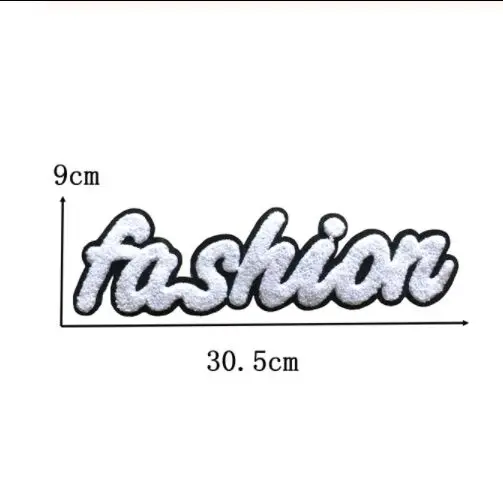 DD 1 шт. красные/белые модные вышитые нашивки из синели нашивка для шитья полотенец