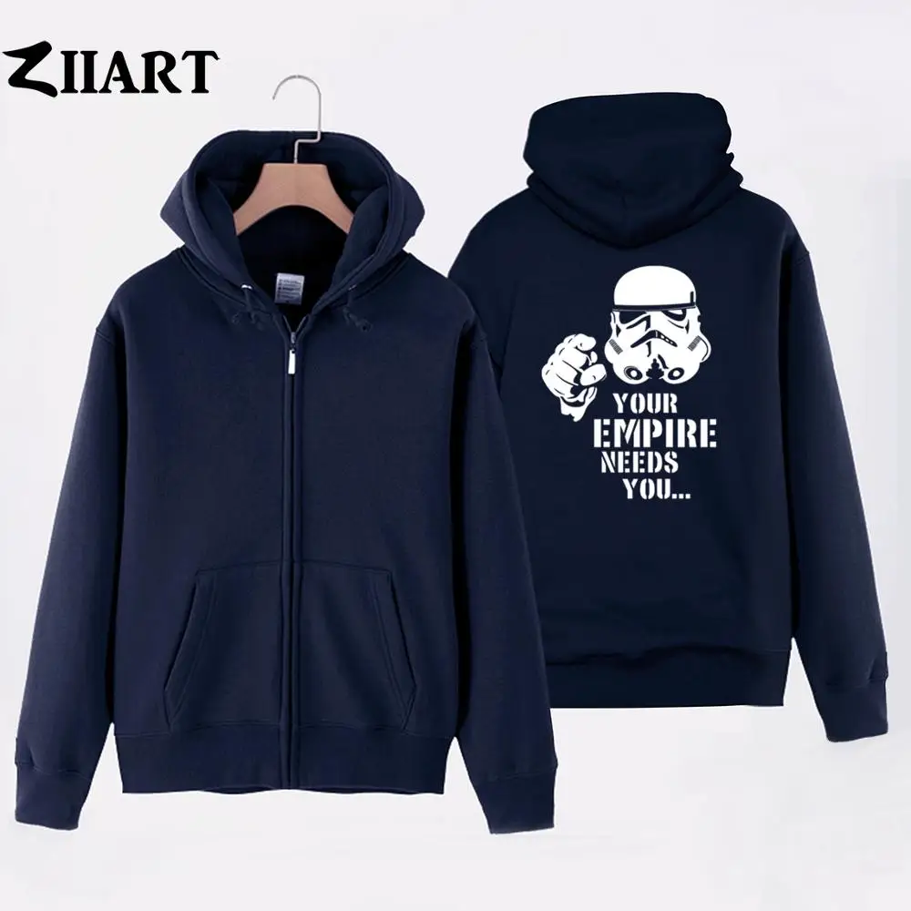 Star Wars Man Boy Coat Full Zip Hoodie Fleece Hooded Jacket Darth Vader Your Empire Needs You Autumn Winter Clothes ZIIART | Мужская