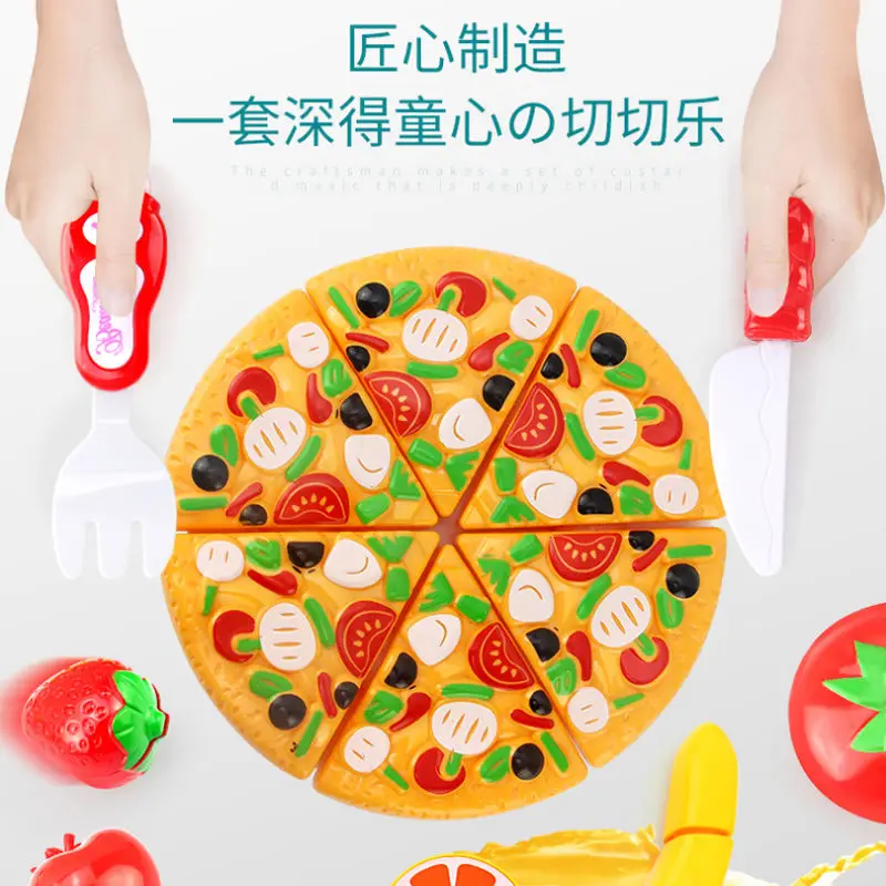 

Can Cut Fruit Children's Toy Girl Vegetable Cut Cele Set Baby Kitchen Cooking Home Pizza Boy