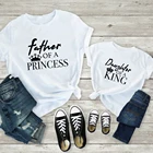 Футболка Daddys в стиле принцессы для всей семьи, топы в стиле Харадзюку, одежда для папы и дочки, футболка с надписью King и Princess, модная уличная одежда