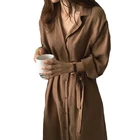 2021 Осенняя женская рубашка с длинными рукавами размера плюс свободные Стиль на каждый день; Лацканы; С рукавами летучая мышь в винтажном стиле; Туфли из органической кожи рубашка с длинными рукавами кардиган, кофта, куртка женская