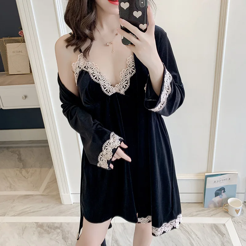 Женские пижамные комплекты из 2 предметов Pleuche осенне-зимняя одежда для дома