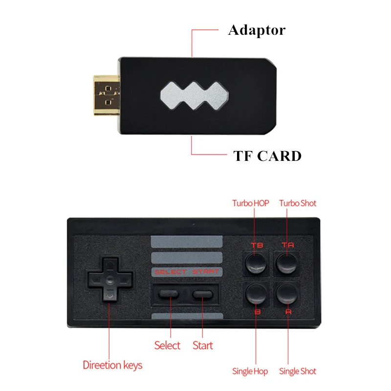 

2PCS Wireless Handheld TV Video Game Consoles Build In 620/818 Classic Game 4K Mini Video Console Support AV/HDMI Output 2021