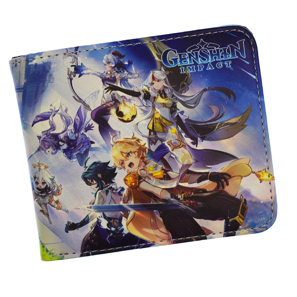 Новое поступление популярный ударопрочный кошелек Game Genshin для мальчиков и