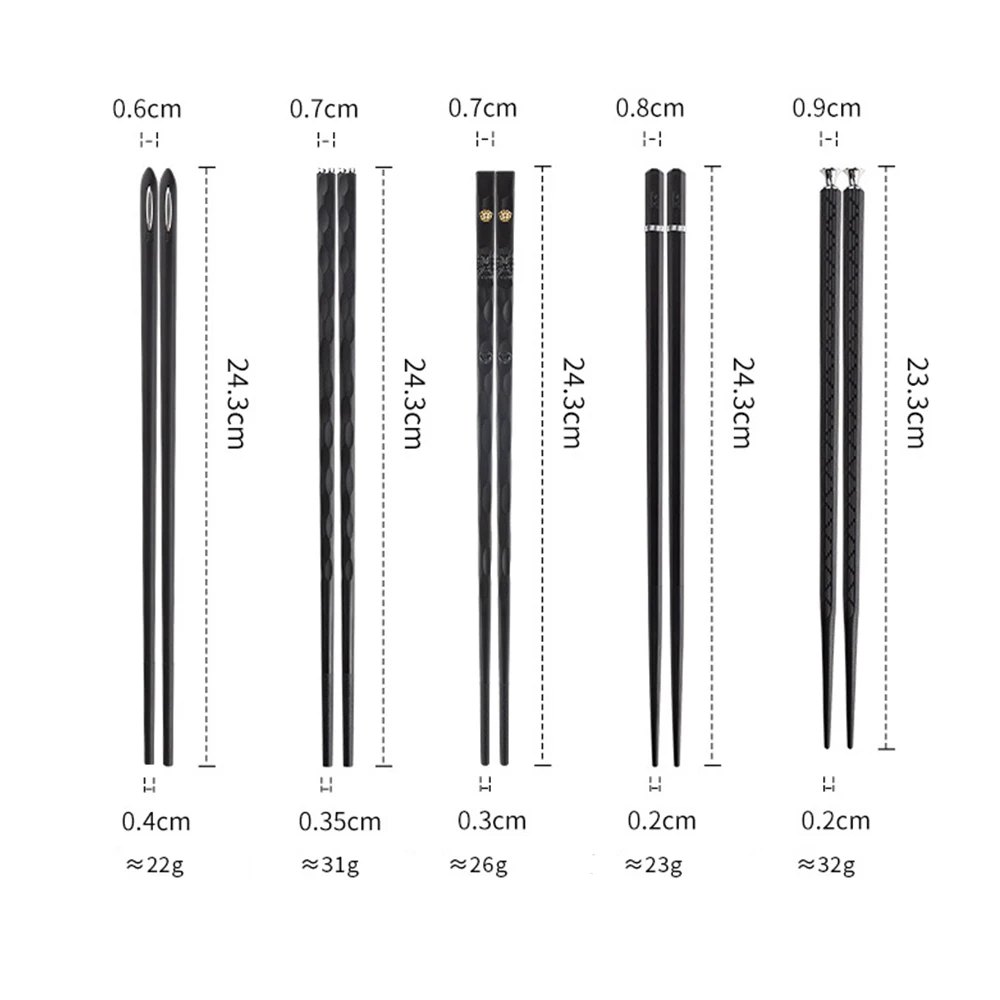 5 пар палочки для еды из стеклопластика многоразовые в японском и корейском стиле
