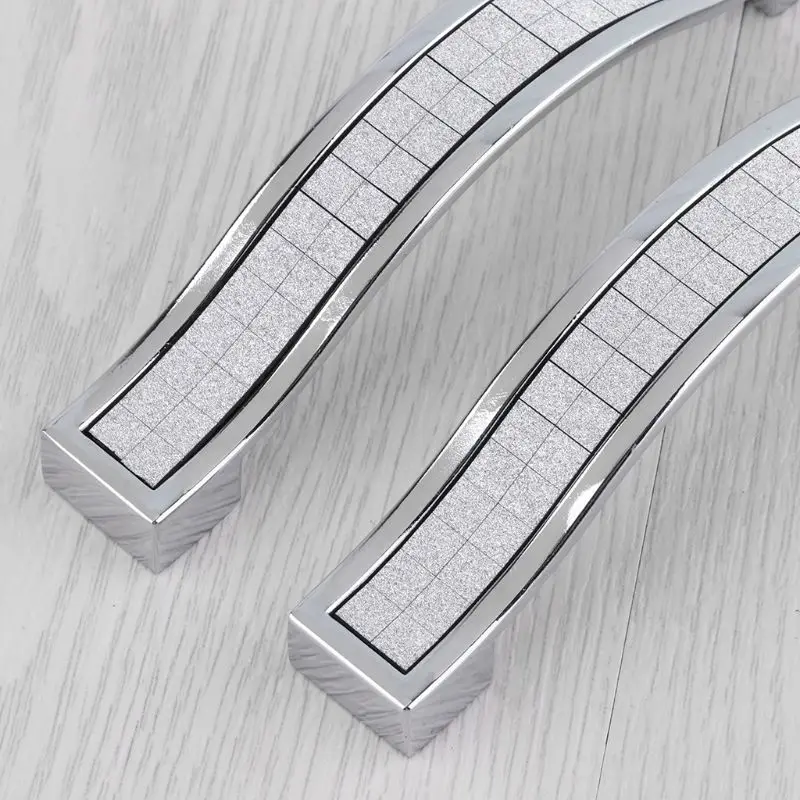 

Modern Minimalist European Door Handle Wardrobe Door Drawer Cabinet Frosted Thick Pearlescent Silver Crystal Handle Furniture Ha