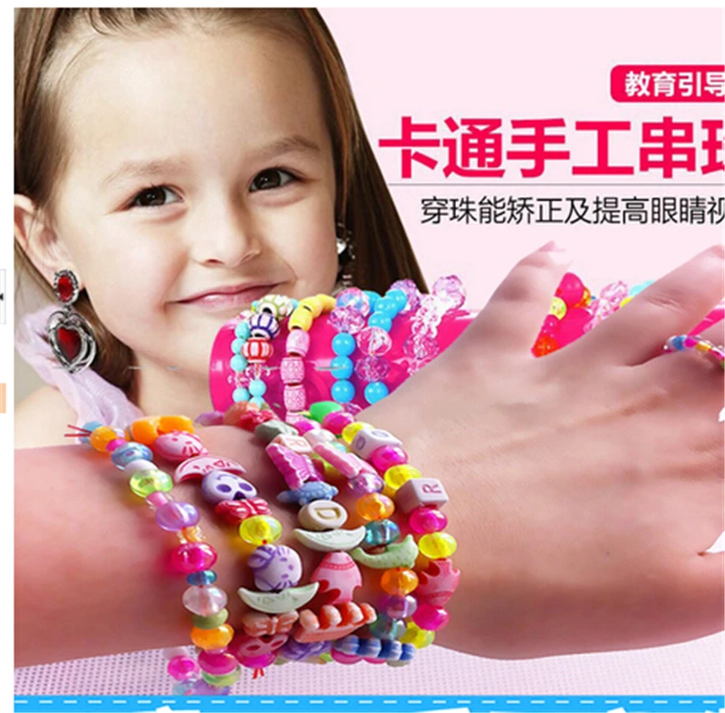 Kids DIY Acrylic Crafts Beads Bracelet Making Handmade Loom Bands Alphabet Letters Round Balls 8mm About 200Pcs/Bag | Украшения и