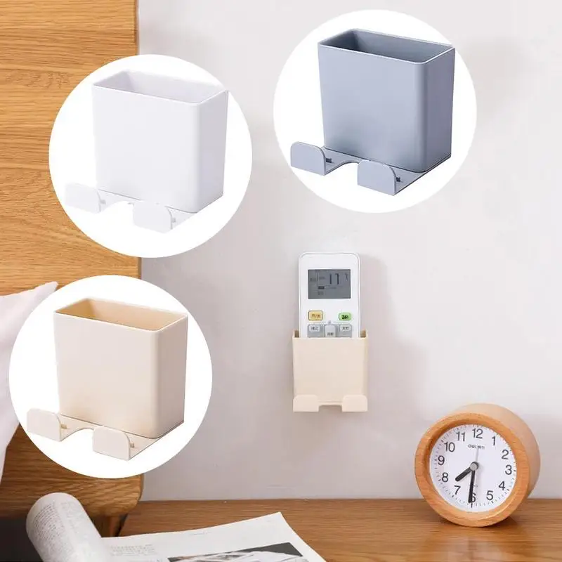 

1piece Wall Mounted Organizer Storage Box Mobile Phone Air Control Storage Case Container Stand Plug Remote Holder Conditio V0S9