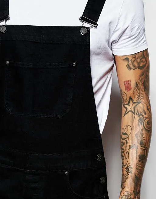 

New Mens Overalls Denim Dungaree Bib Overalls Jumpsuits Moto Biker Jeans Pants Trousers Male Solid Long Pants Streetwear Jeans