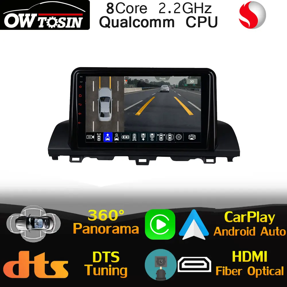 Магнитола Android для автомобиля Honda Accord 10 CV 2017-2021 радио GPS Navi 360 панорамный 4G LTE DTS Hi-Fi