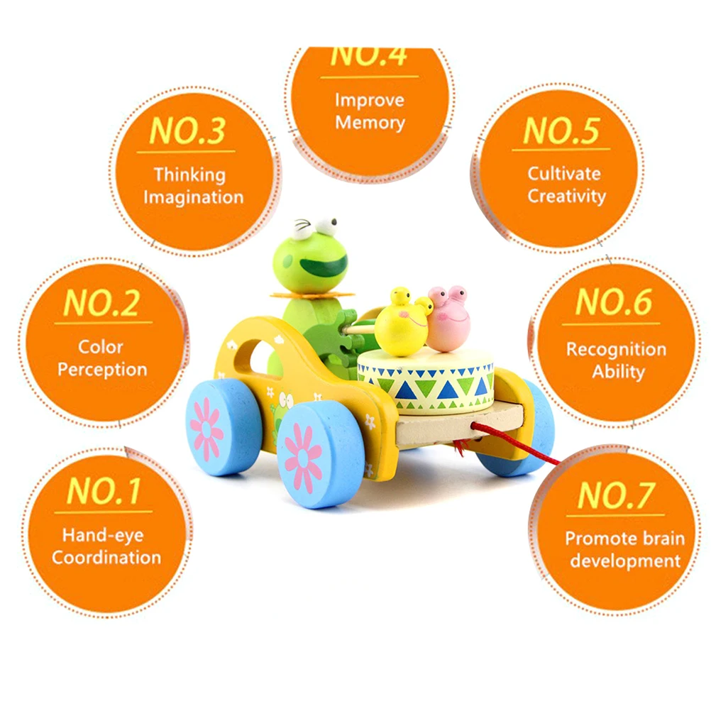 Деревянный барабан для кролика/лягушки игрушка Монтессори Ранняя развивающая