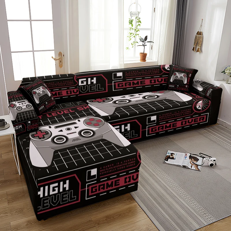 

Red Game Console Sofa Covers for Living Room Sofa Protector Anti-dust Elastic Stretch Covers for Corner Cushion Cover Big Sofas