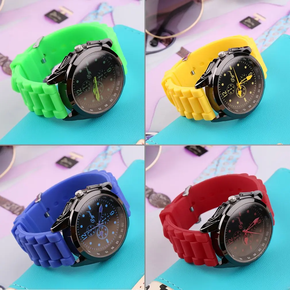 Модные кварцевые часы с силиконовым ремешком карамельных цветов аналоговые