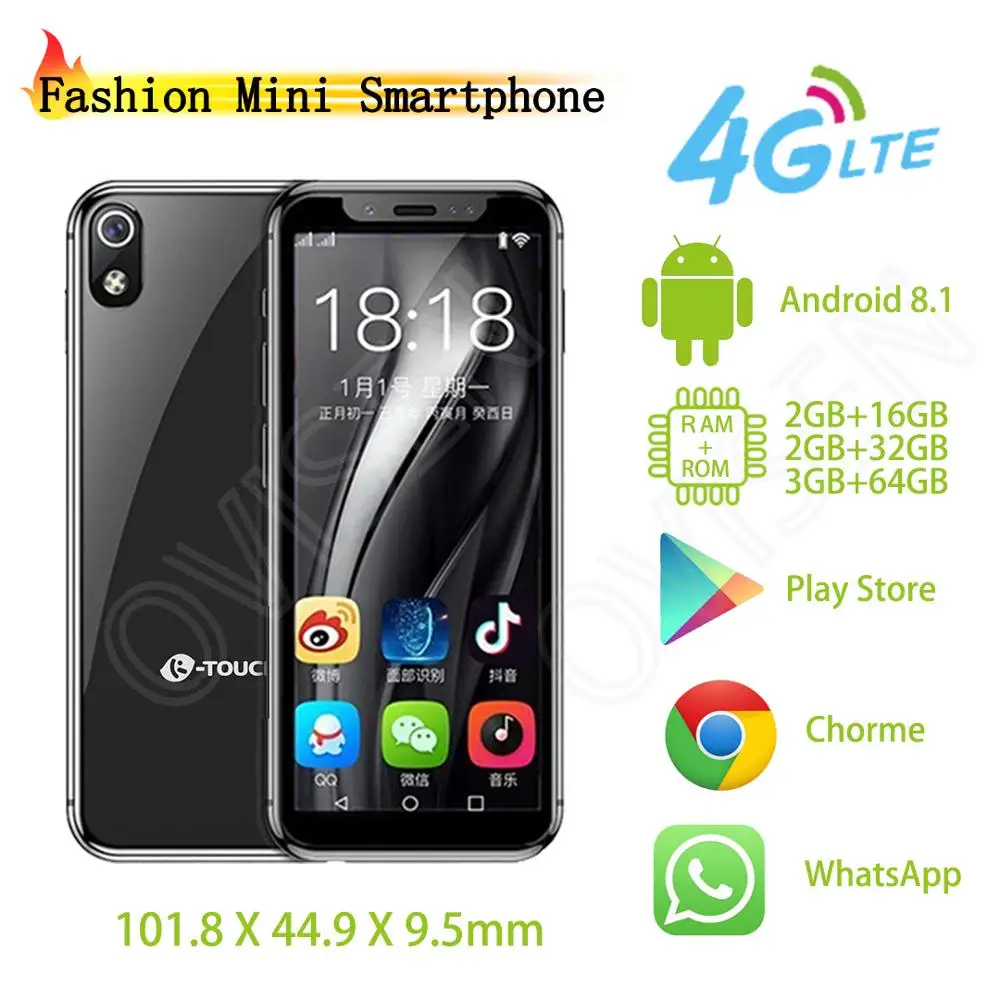 2019 миниатюрный смартфон Googel Play Store K touch i9 3 46 дюймов Face ID Android 8 1 карманные