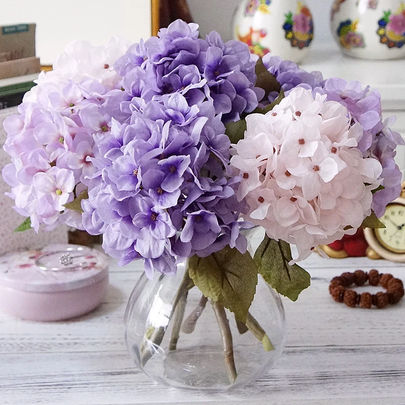 Красочные декоративные цветочные бутоны искусственная шелковая Гортензия