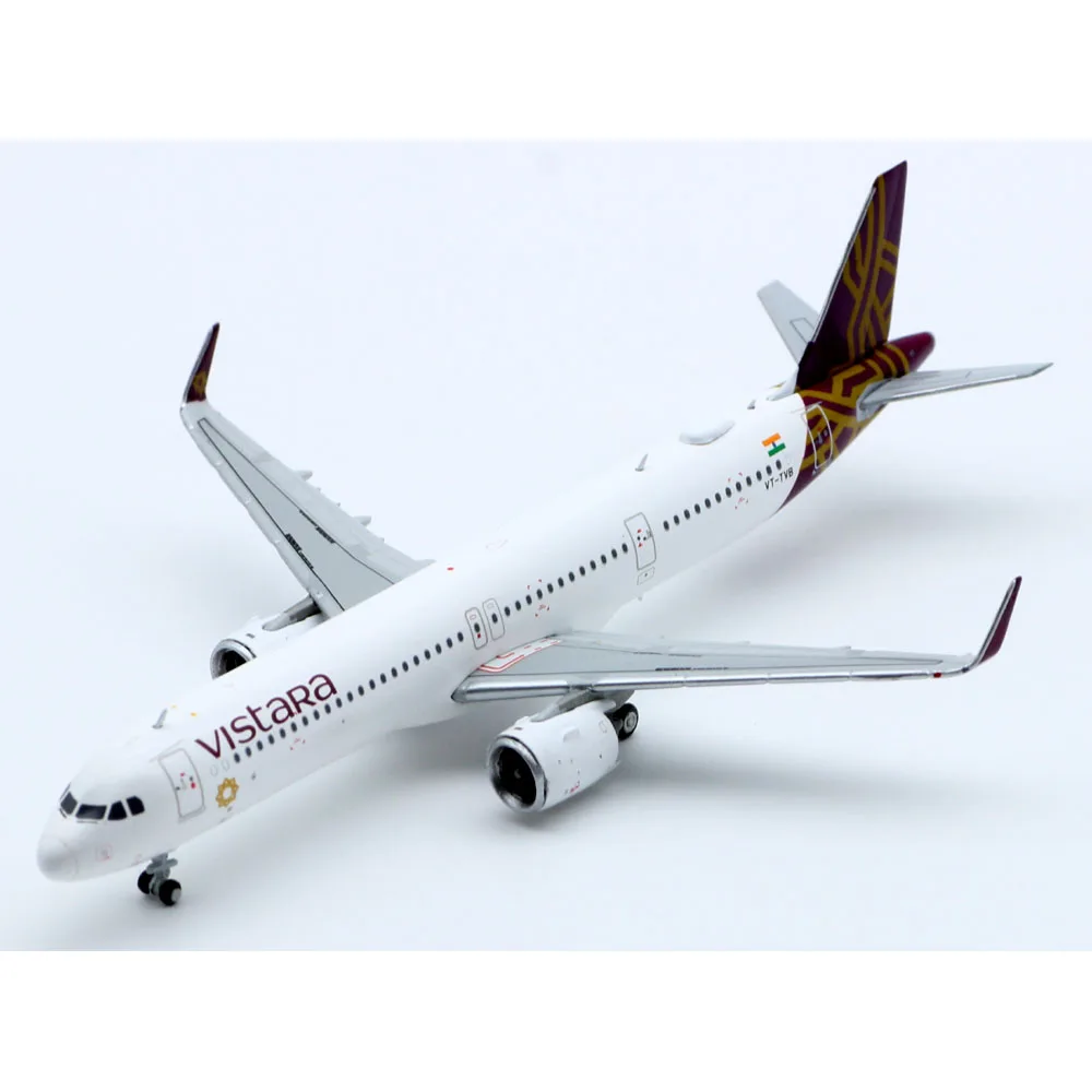 Фото Коллекционный самолет из сплава в подарок JC Wings XX4467 Vistara Airlines Airbus A321NEO, литой под давлением самолет JET, модель VT-TVB с подставкой №5