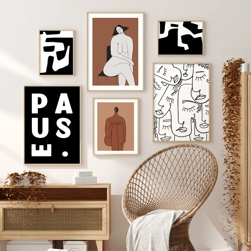 

Boho Painting Figure Face Modern Abstract Gallery Wall Decorative Picture Art Canvas Poster And Print Home For Living Room Decor
