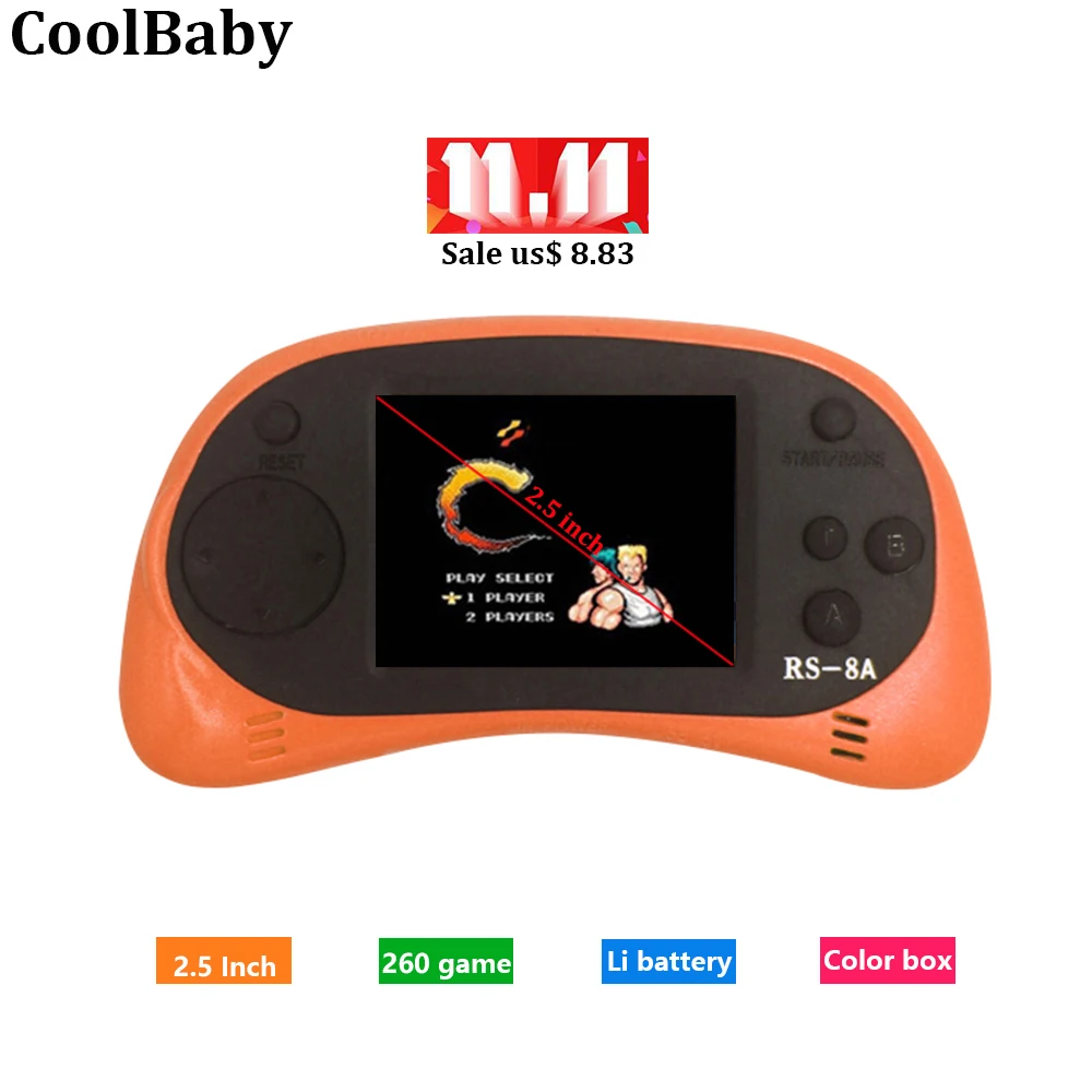 Игровая консоль 8Bit ретро мини карманные Ручные игры Встроенный 260 классические