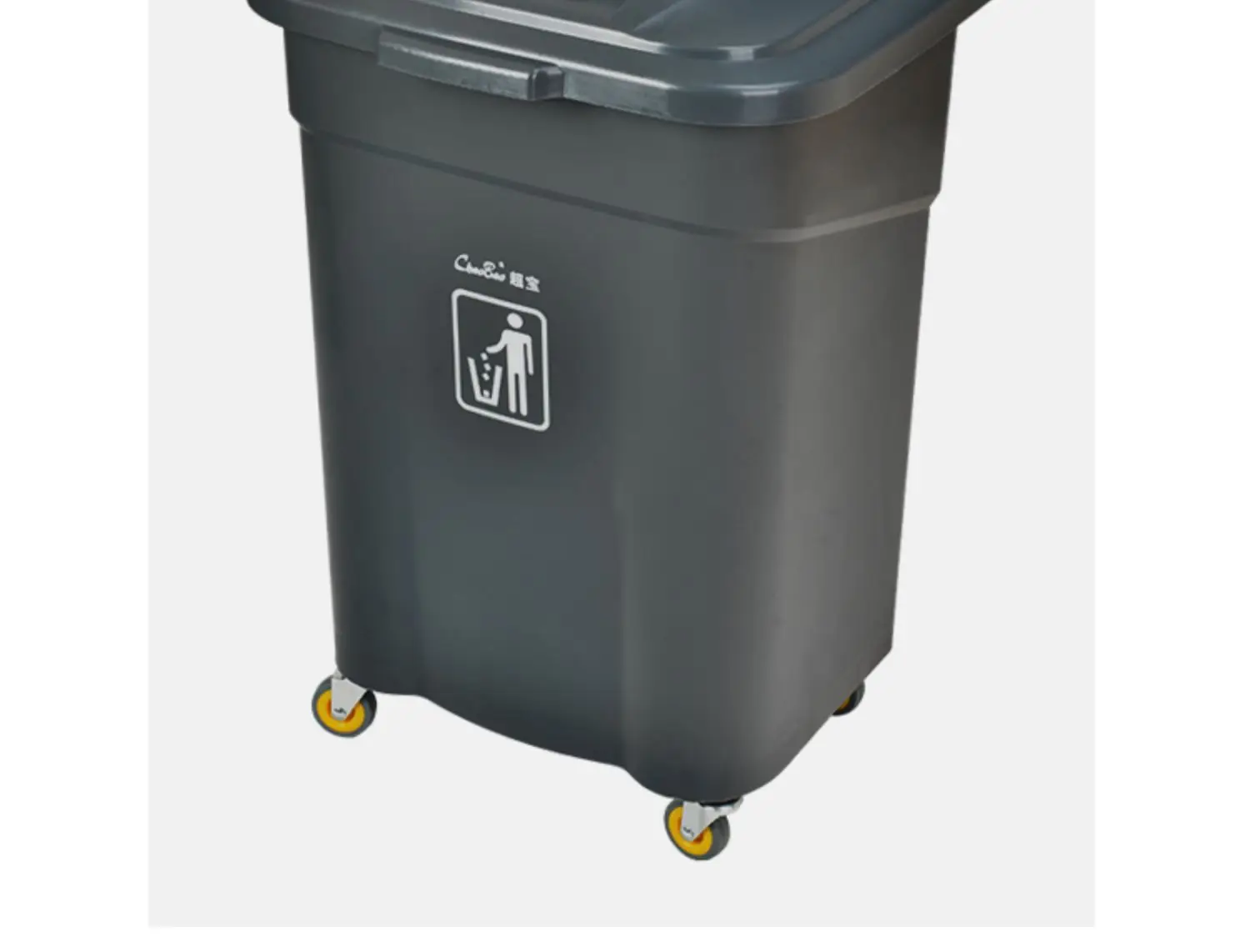 

Black Outdoor Trash Can Business Pulley Square Small Business Supplies Waste Bins With Lid Cubo Basura Household Cleaning EH50WB
