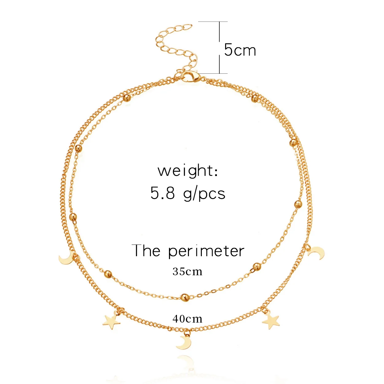 

States New Necklace To Restore Ancient Ways The Moon Stars Multilayer Necklace XL376 Contracted Layered Necklace