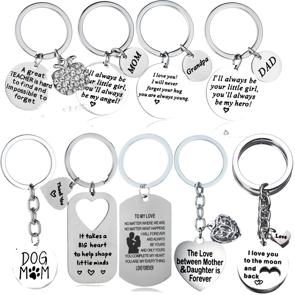 Нержавеющая сталь/брелоки из сплава выгравированы слова папа мама сестра