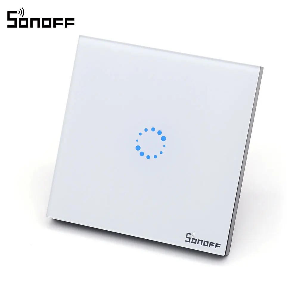 Сенсорный выключатель SONOFF Европейский настенный сенсорный света стеклянная
