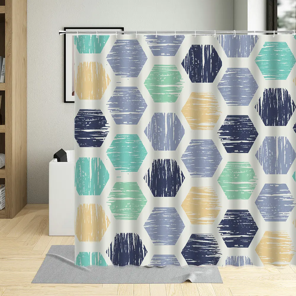 

Pattern Color Colorful Dots Abstract Hand Drawn Circle Shower Curtain Waterproof Fabric Bathroom Curtains For Kids Bathtub Decor