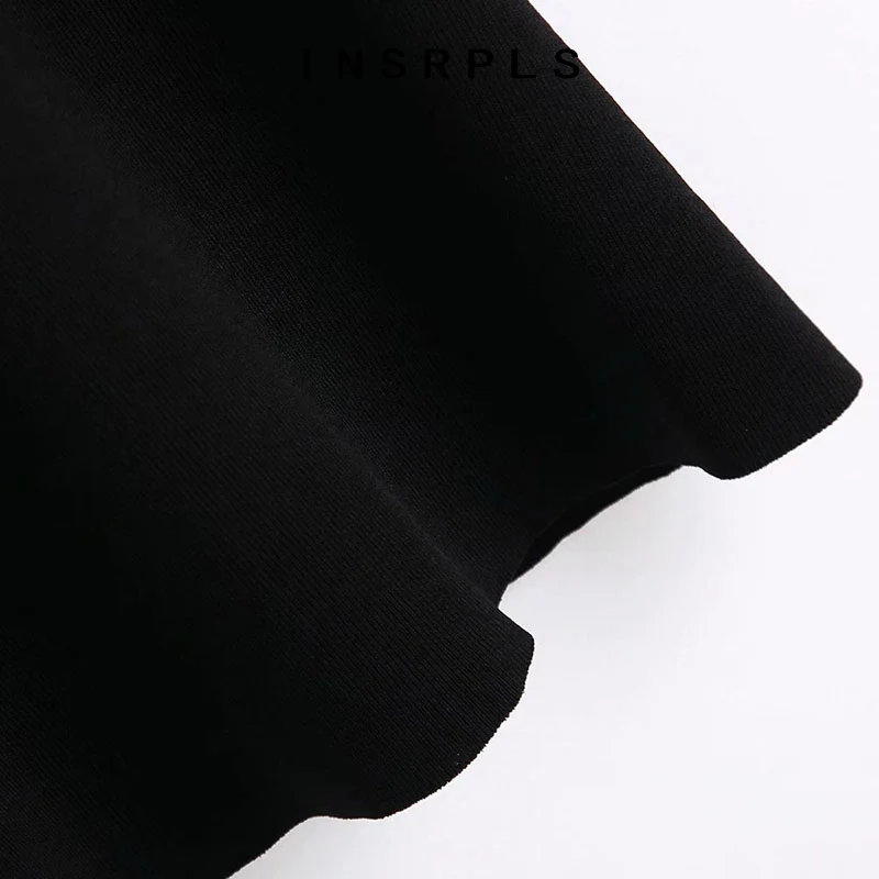 

INSRPLS Women Fashion With Tied Organza Patchwork Knitted Mini Dress Vintage High Collar Long Sleeve Female Dresses Mujer