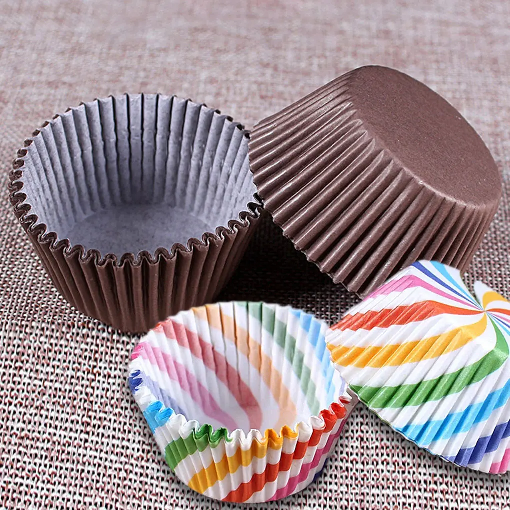 

100Pcs Muffin Cupcake Paper Cups Cupcake Liner Baking Muffin Box Cup Case Party Tray Cake Decorating Tools Birthday Party Decor