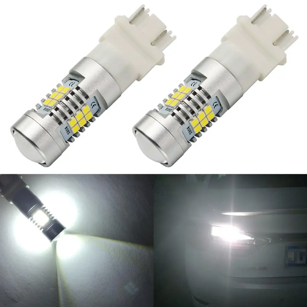 white 1 шт. 3157 3156 3057 3056 светодиодный лампы ксеноновые 6000 К супер яркий 21SMD светодиодный с объектив проектора для заднего тормоза указатели поворота - Испускаемый цвет: white