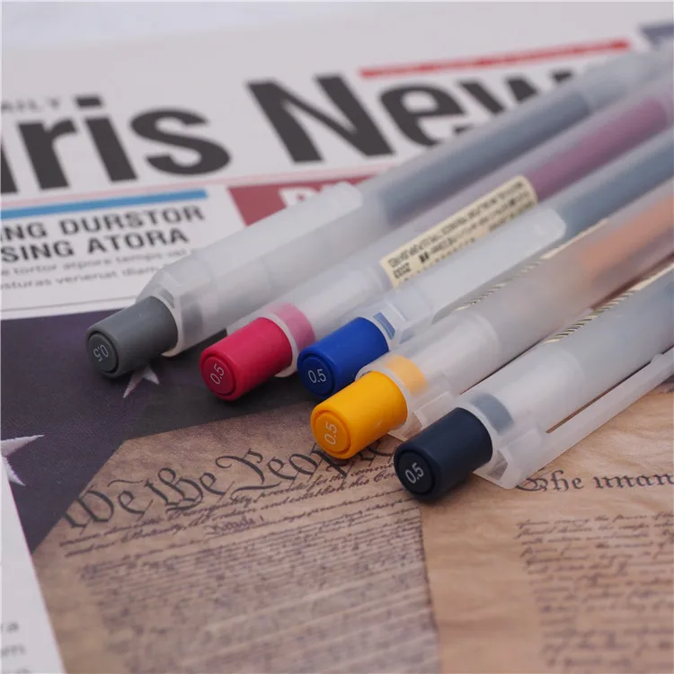 Новинка выдвижная гелевая ручка MUJI цветные ручки 0 5 мм зажимы с гладкими