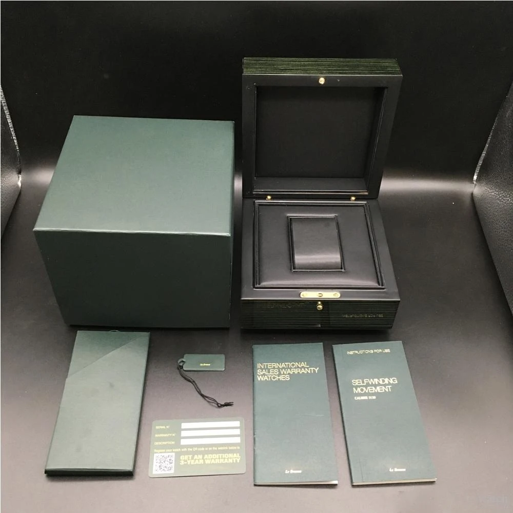

2021 Best Quality Dark Green Watch Box Gift Case Watches Booklet Card And Papers In English Watches Boxes