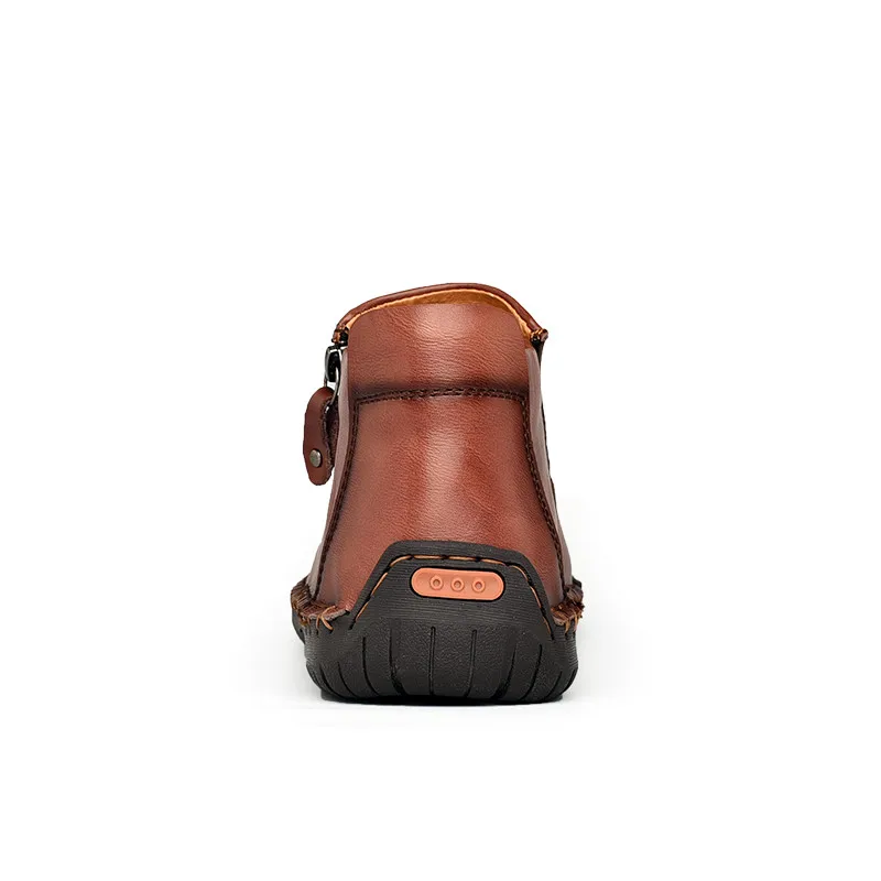 Новинка Мужская кожаная обувь Сезон осень-зима Ручная работа Мягкая