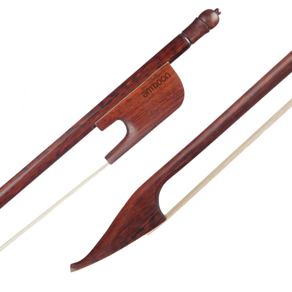 

ammoon 4/4 Violin Bow Baroque Style Snakewood Round Stick Snakewood White Horsehair Well Balanced