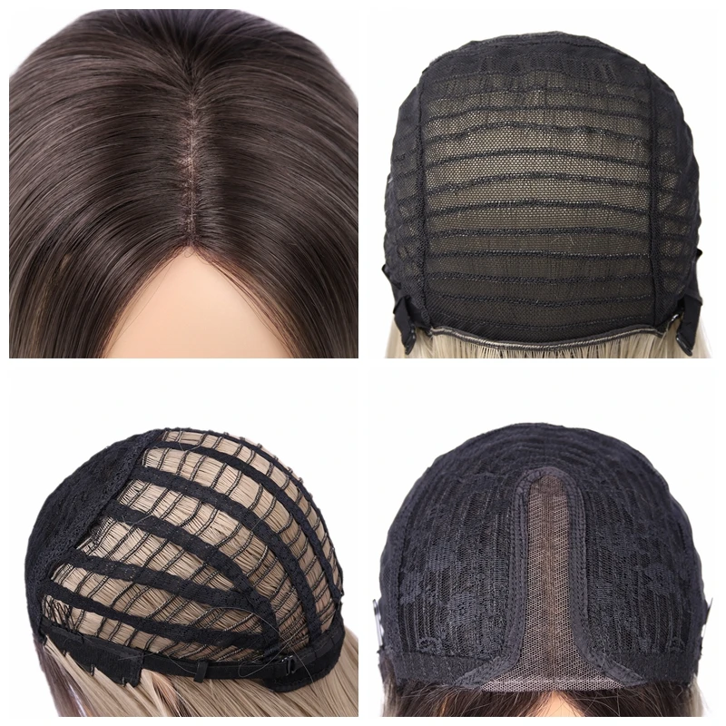 FAVE парик парики женские короткие прямые Ombre Боб черный пепельный Лен коричневый розовый синтетические парики для черных женщин 12 дюймов средняя часть Glueless Косплей парики