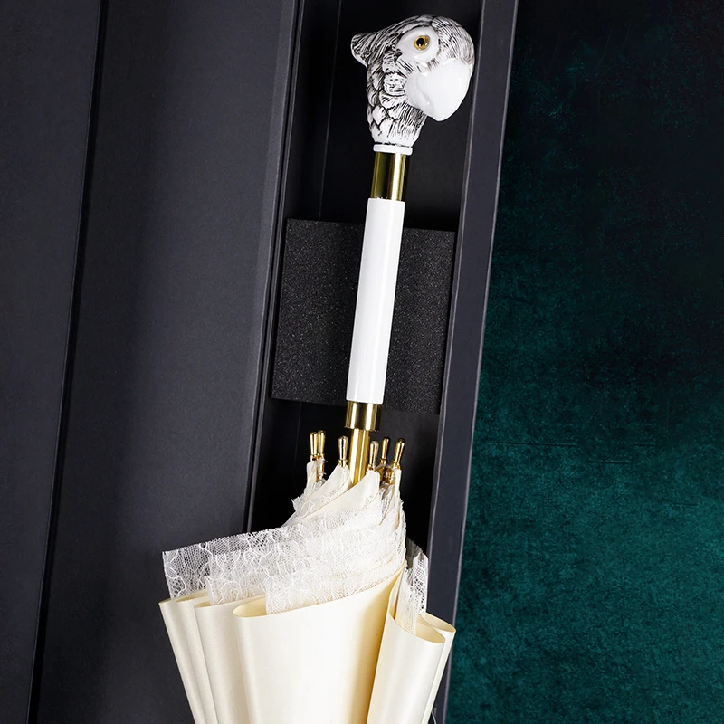 Креативный роскошный зонт Кружевной Белый Водонепроницаемый в Европейском