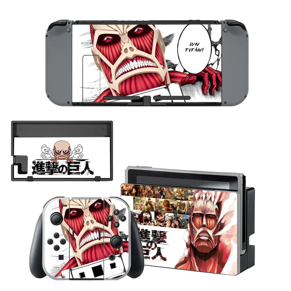 Attack on Titan nintendo switch виниловое покрытие Наклейка для Switch полный комплект Лицевая